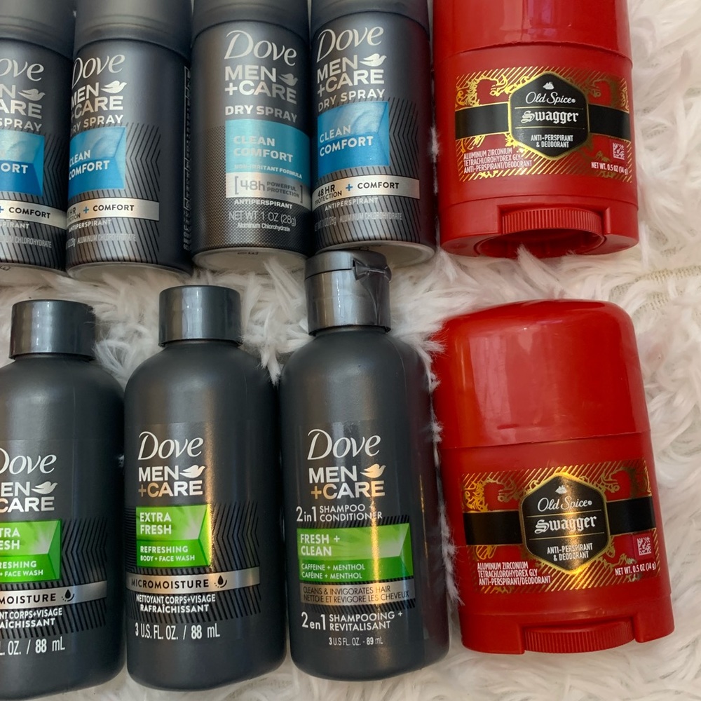 SOLD Men’s Travel Size Personal Care Bundle | Dove | Old Spice | NWT | 11 pieces - Picture 2 of 3